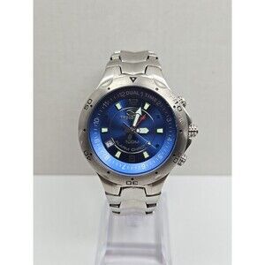 Vintage Freestyle Model 760 Mens Blue Dual Time Alarm Watch 100M WR New Battery